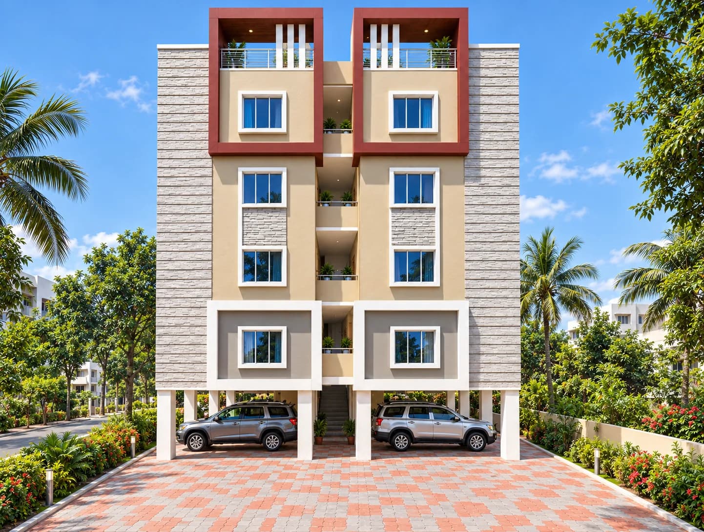 Raja Rani Residency Puri - completed residential project at Hatisala, Puri